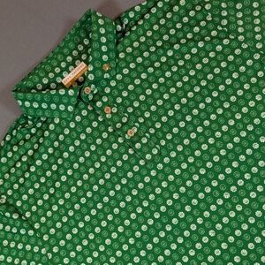 FORE FATHERS Mens Golf Polo Shirt Basketball‎ Print Size L Performance Stretch